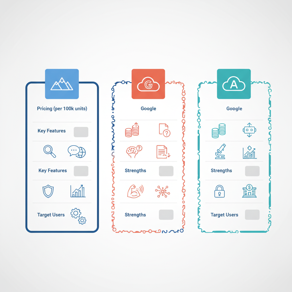 AWS Comprehend, Google Cloud Natural Language API, Azure Text Analytics 비교 분석표