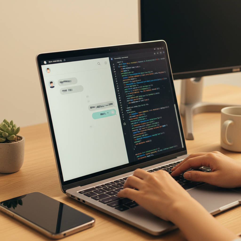 Cursor AI 채팅으로 코드를 생성하는 화면