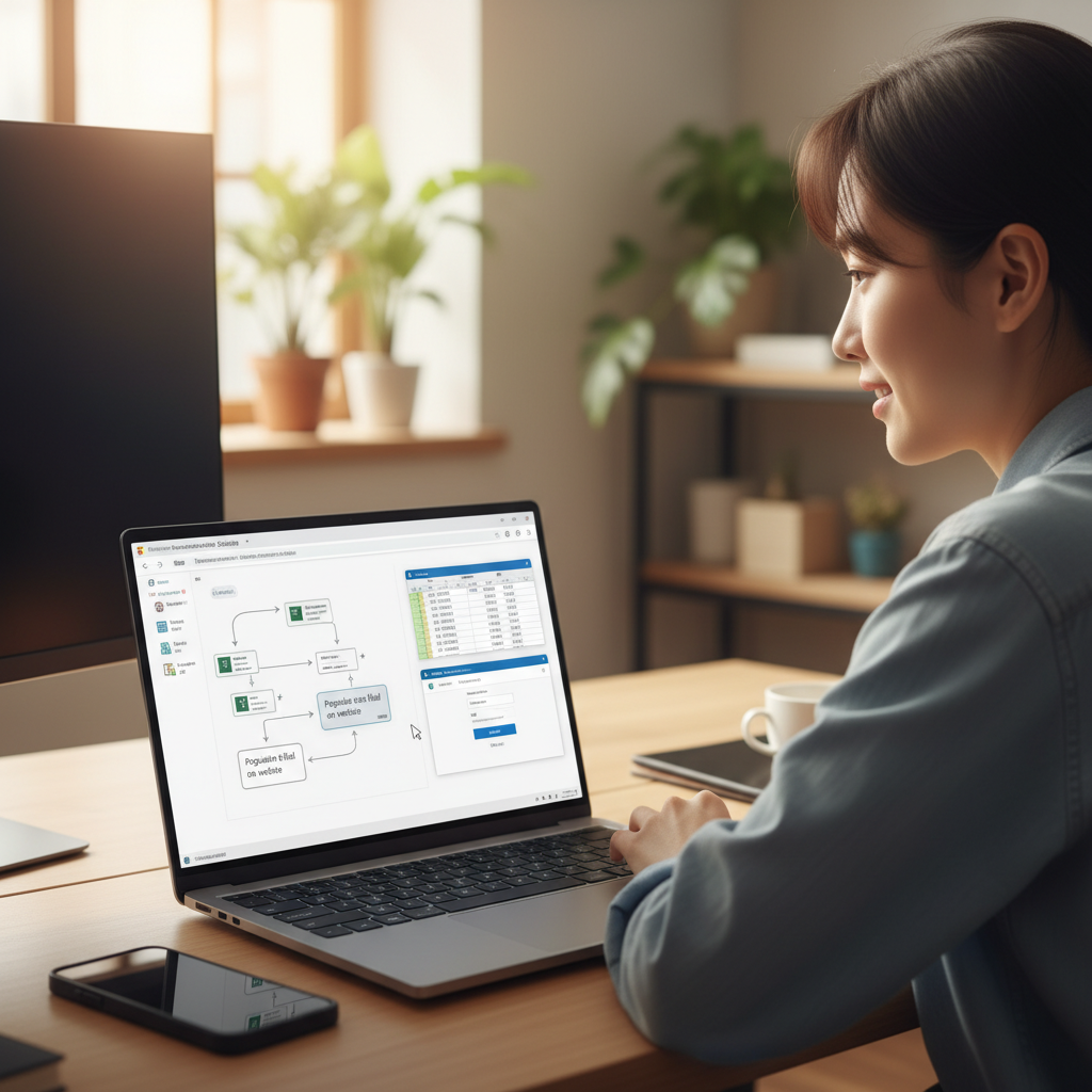 Power Automate Desktop으로 엑셀 데이터를 웹사이트에 자동으로 입력하는 플로우를 구축하는 한국인 직장인