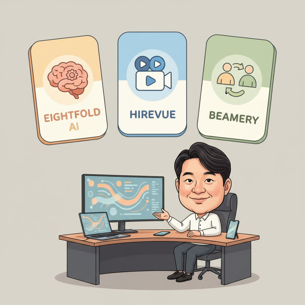 Eightfold AI, HireVue, Beamery AI 채용 툴 비교 시각화