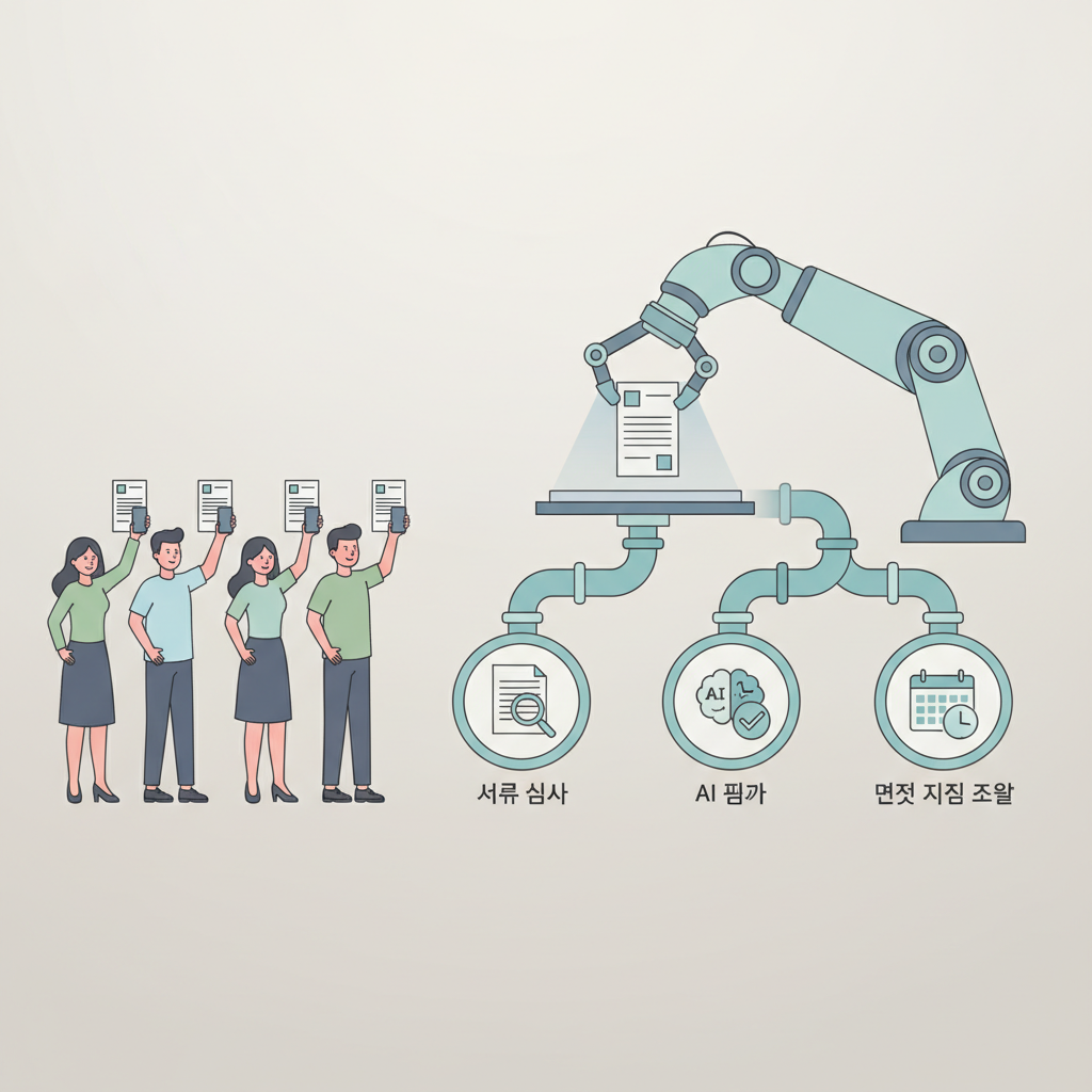 AI 채용 프로세스 자동화 흐름도: 이력서 스캔부터 최종 합격까지