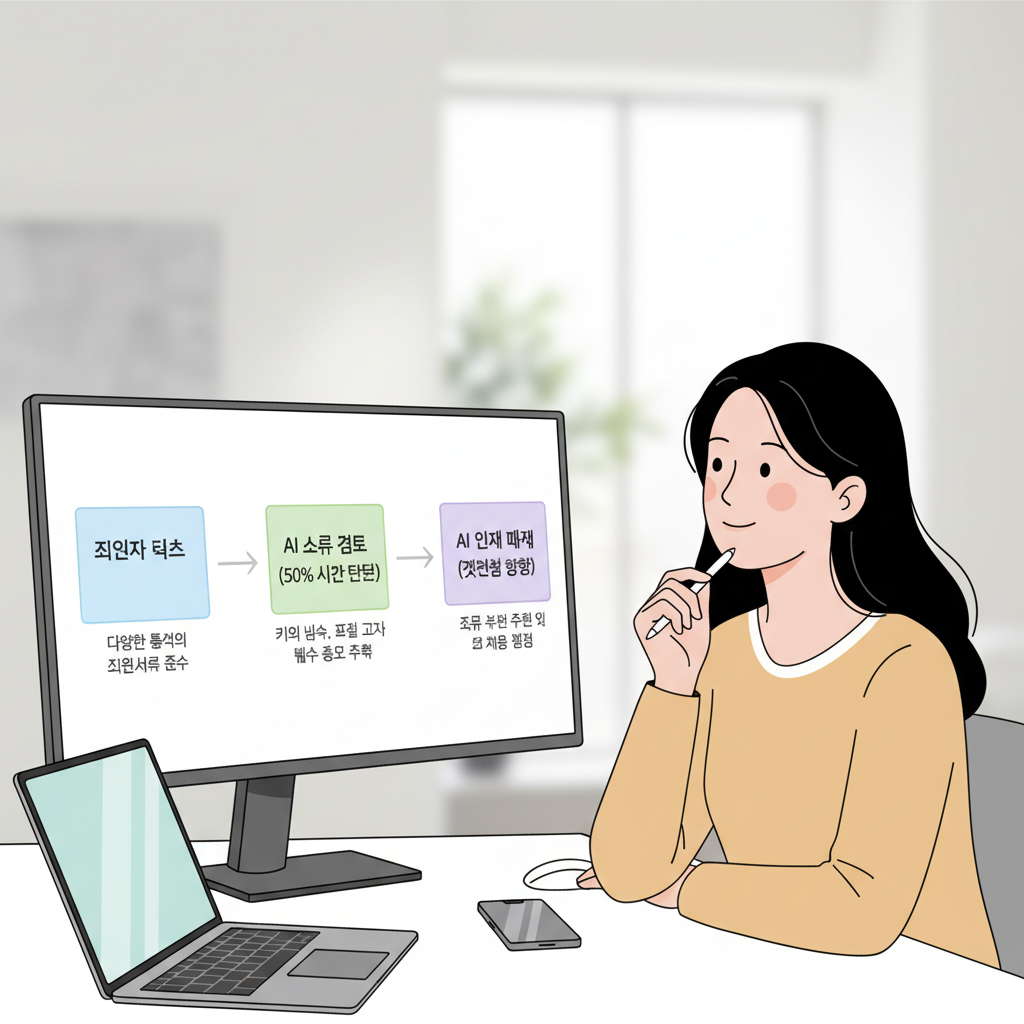 AI 기반 서류 검토 및 인재 매칭 자동화 워크플로우 다이어그램