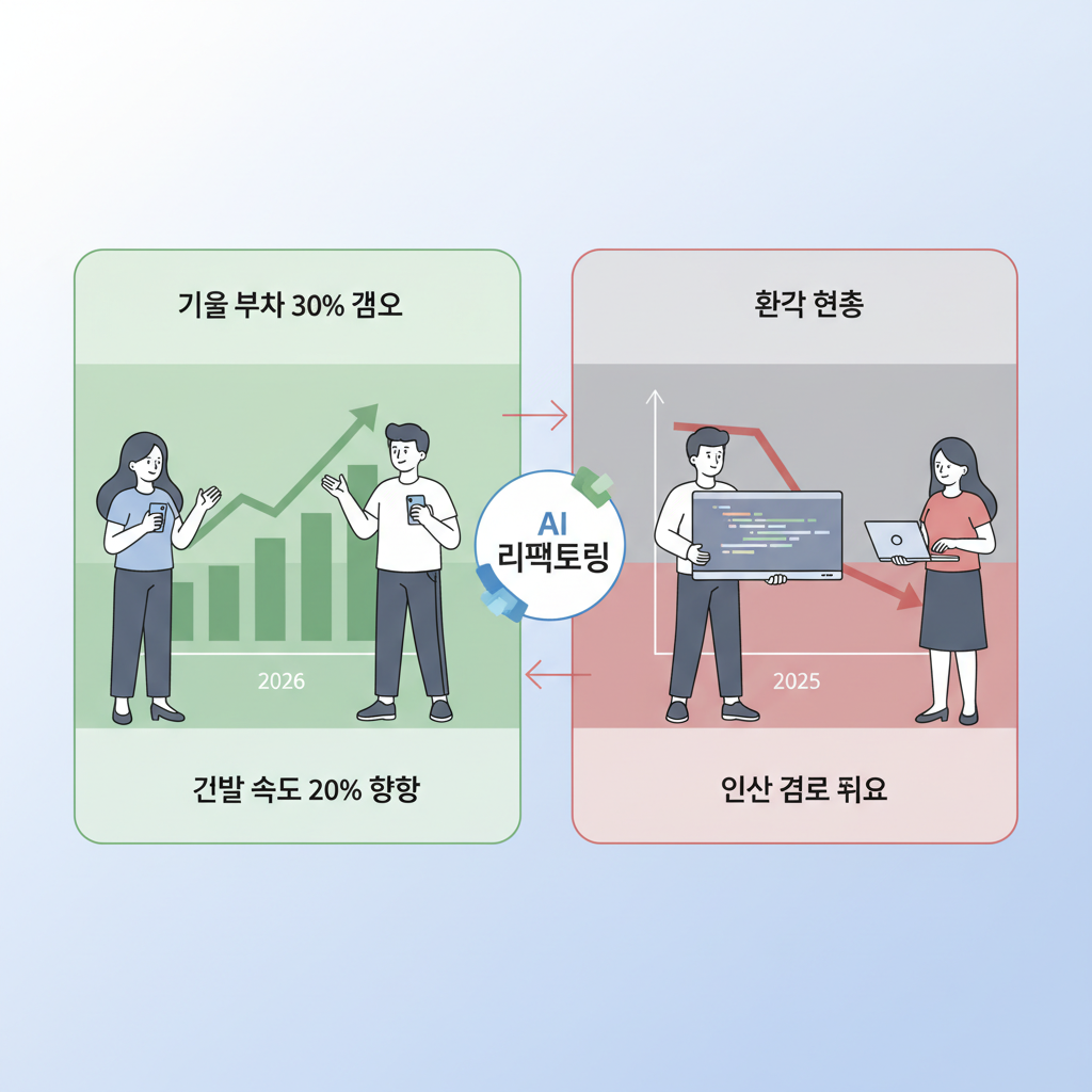 AI 레거시 코드 리팩토링의 효과와 한계를 시각적으로 비교