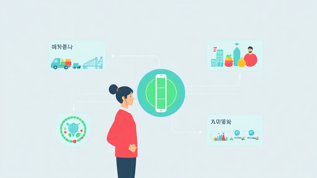 원자재부터 소비까지 AI가 탄소 배출량을 추적하고 최적화하는 3단계 워크플로우 다이어그램