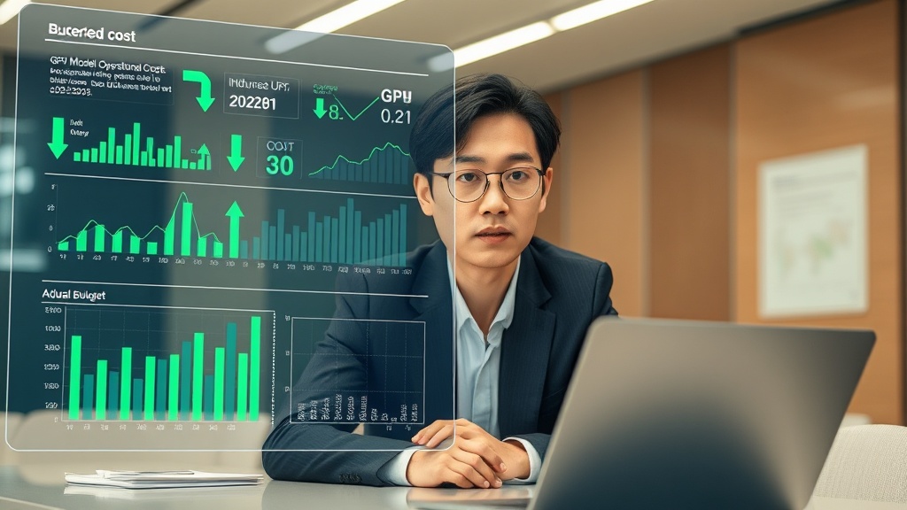 AI FinOps 대시보드를 검토하며 AI 모델 운영 비용을 절감하는 한국인 데이터 과학자