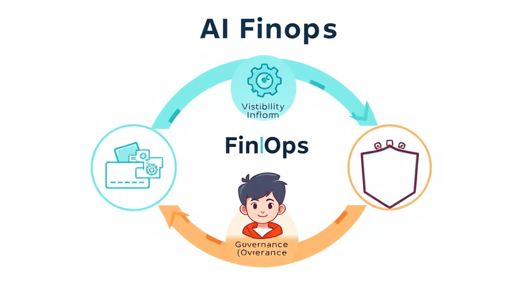 AI FinOps의 3단계 프로세스: 가시성 확보, 비용 최적화, 지속적 운영을 보여주는 인포그래픽