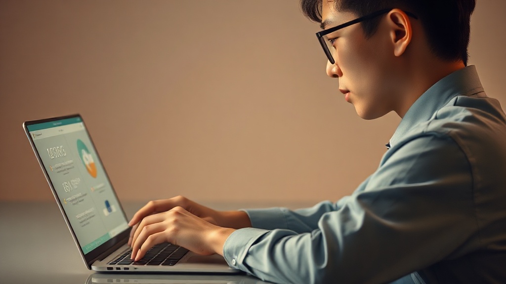 한국인 전문가가 AI 프롬프트 인터페이스로 복잡한 사고 과정을 최적화하는 모습
