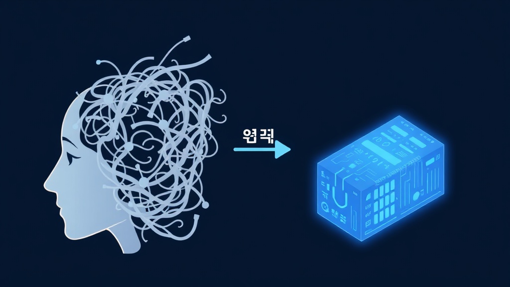 복잡한 AI 모델이 경량화 과정을 거쳐 작고 효율적인 형태로 변모하는 비유적인 일러스트.