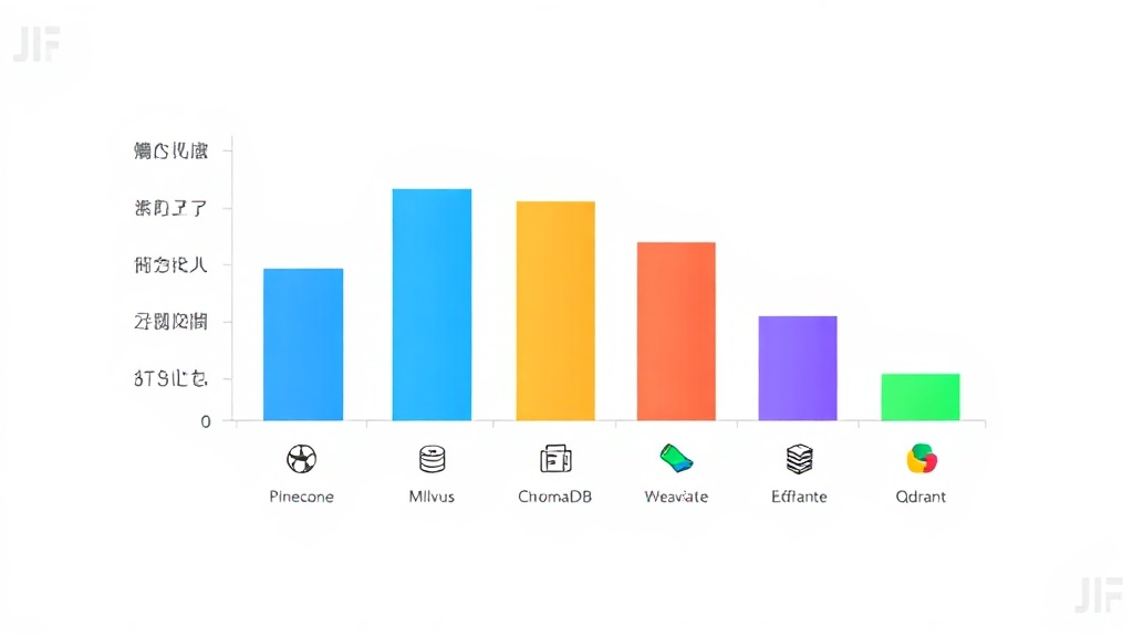 Pinecone, Milvus, ChromaDB, Weaviate, Qdrant 등 주요 벡터 데이터베이스의 성능, 비용, 확장성을 비교하는 인포그래픽
