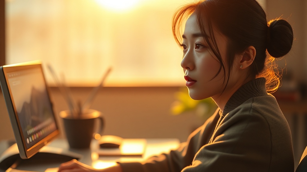 LLM 서비스 최적화를 위해 데이터센터에서 태블릿으로 성능을 확인하는 한국인 개발자와 AI 전문가