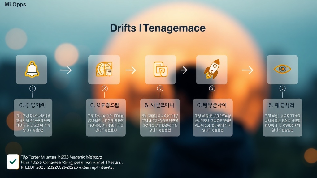 AI 모델 드리프트 관리 MLOps 워크플로우 다이어그램: 감지부터 재학습, 배포까지
