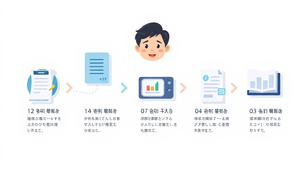 LLM 기반 자동화 워크플로우를 구축하는 5단계 로드맵을 보여주는 깔끔한 다이어그램