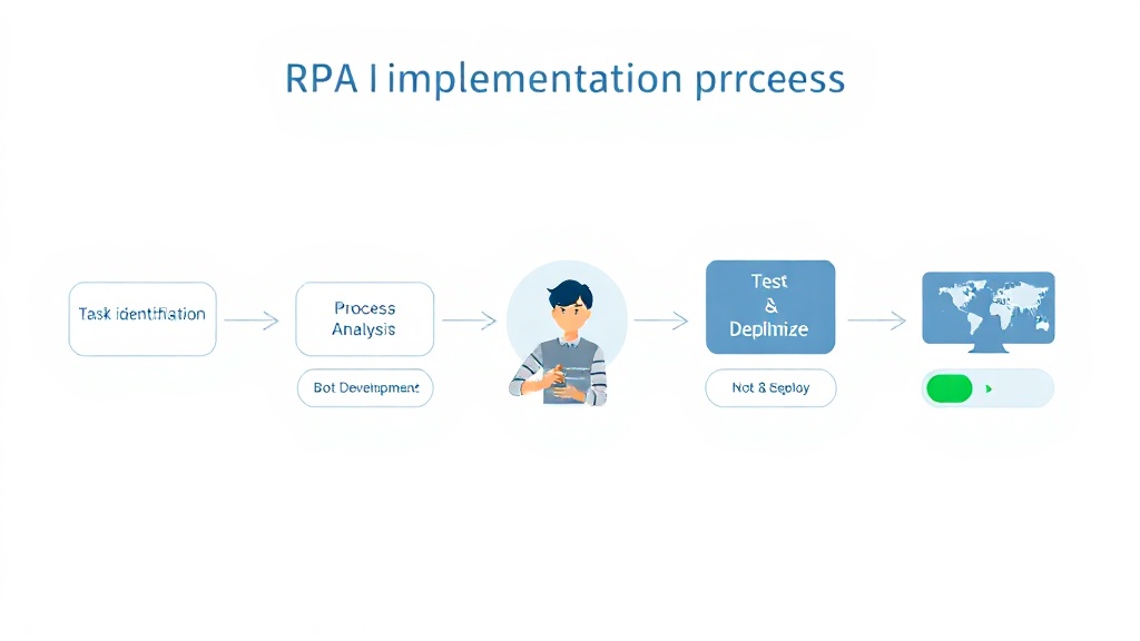 RPA 도입 및 운영의 일반적인 워크플로우를 보여주는 다이어그램