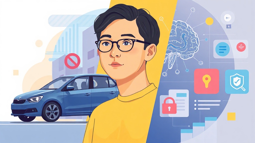 자율주행, 의료 진단, 금융 사기 탐지 등 다양한 산업 분야에서 HITL AI가 적용된 성공 사례를 나타내는 추상적인 일러스트레이션