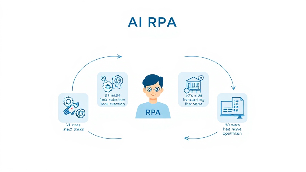 AI RPA 구축을 위한 5단계 로드맵을 보여주는 다이어그램: 프로세스 진단, AI 연동 전략, 파일럿 프로젝트, 인프라 구축, 전사적 확산