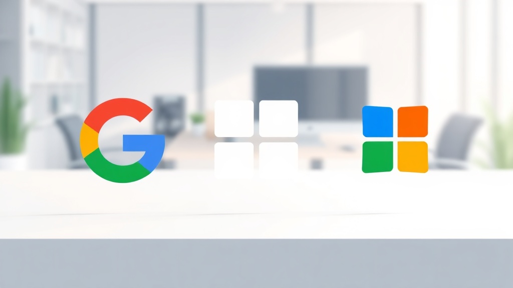 Google Gemini, Microsoft Copilot, Fireflies.ai 세 가지 AI 회의록 툴을 비교하는 깔끔한 카드 디자인 아이콘