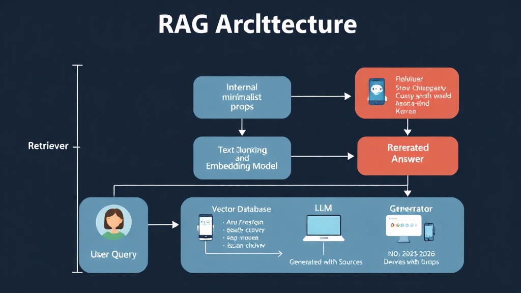 RAG(검색 증강 생성) 시스템의 핵심 구성 요소를 보여주는 상세 아키텍처 다이어그램