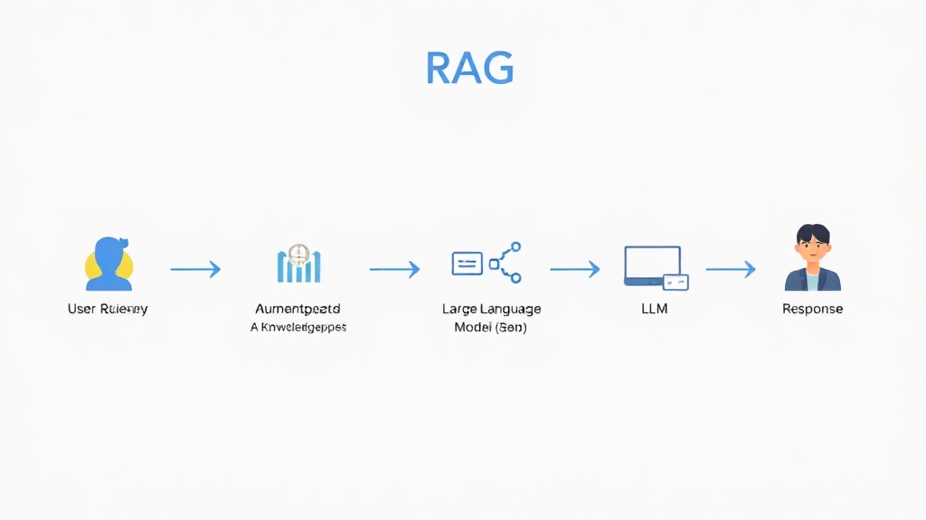 RAG(검색 증강 생성) 시스템의 작동 원리를 보여주는 개념 다이어그램