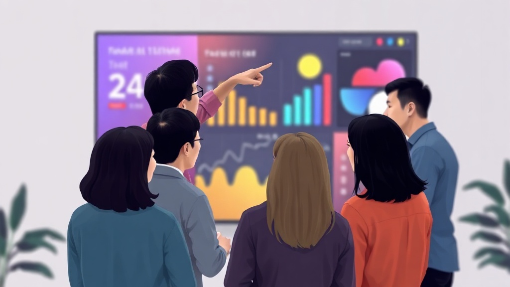 클라우드 비용 대시보드를 보며 협업하는 재무팀과 엔지니어링팀 한국인 직원들