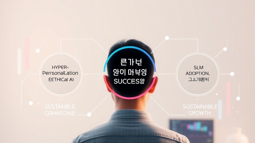 AI 신사업 성공을 위한 핵심 전략과 미래 트렌드를 나타내는 인포그래픽