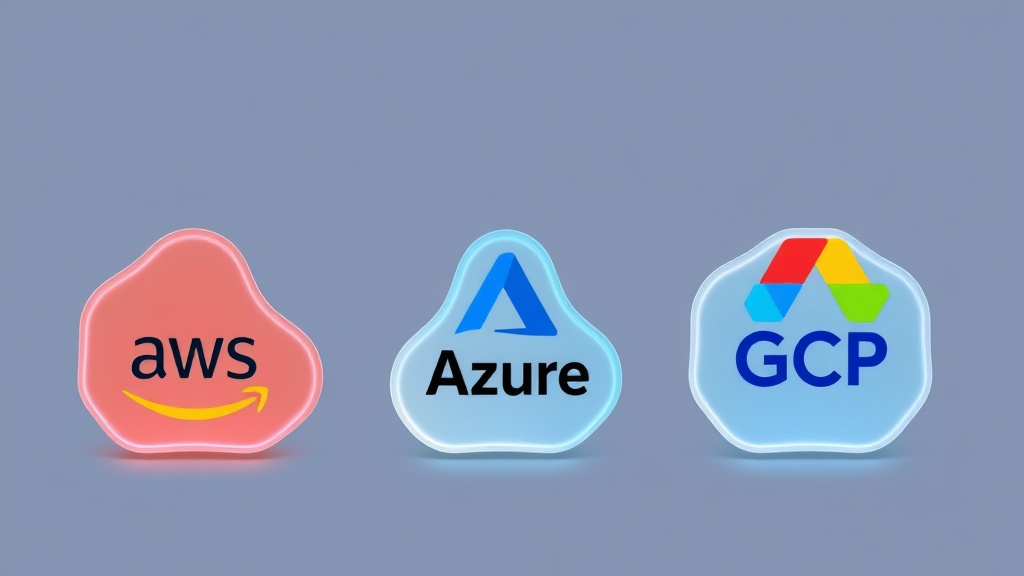 AWS, Azure, GCP 로고가 있는 카드들이 비용 절감과 성능 최적화를 상징하는 시각적 요소와 함께 배열된 비교 이미지