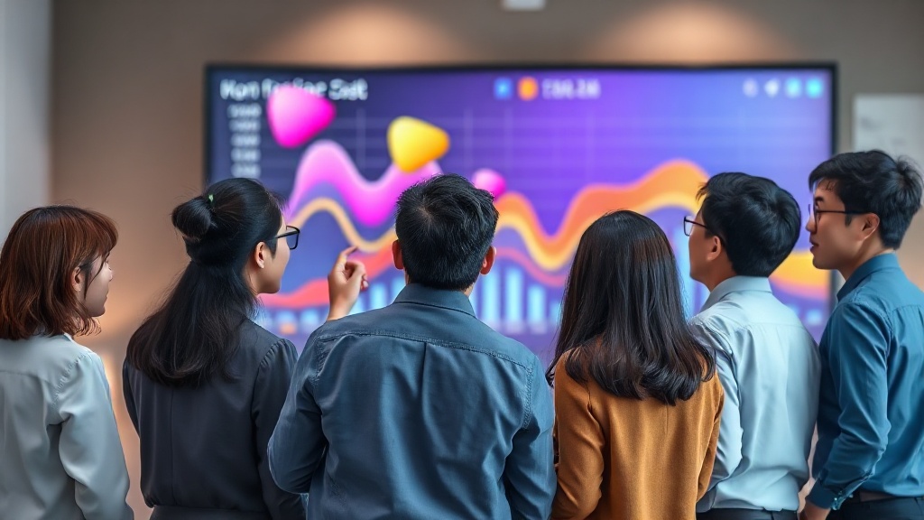 클라우드 비용 대시보드를 함께 검토하며 협력하는 한국인 FinOps 팀원들