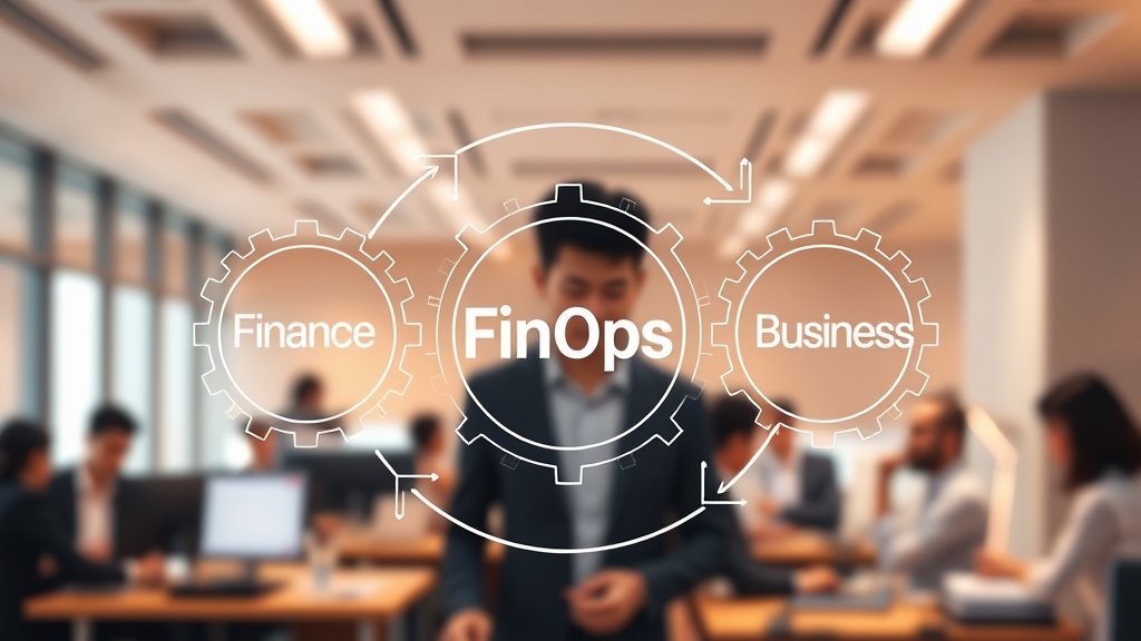 재무, 기술, 비즈니스 팀이 협력하여 FinOps 원칙을 따르는 개념도