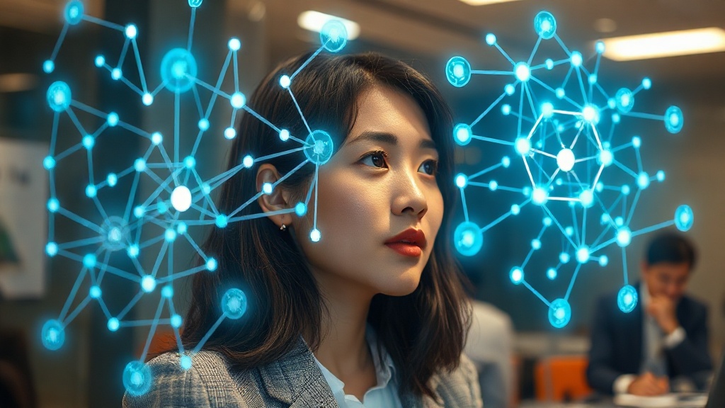 AI 모델의 투명한 의사결정 과정을 살펴보는 한국인 여성 비즈니스 전문가