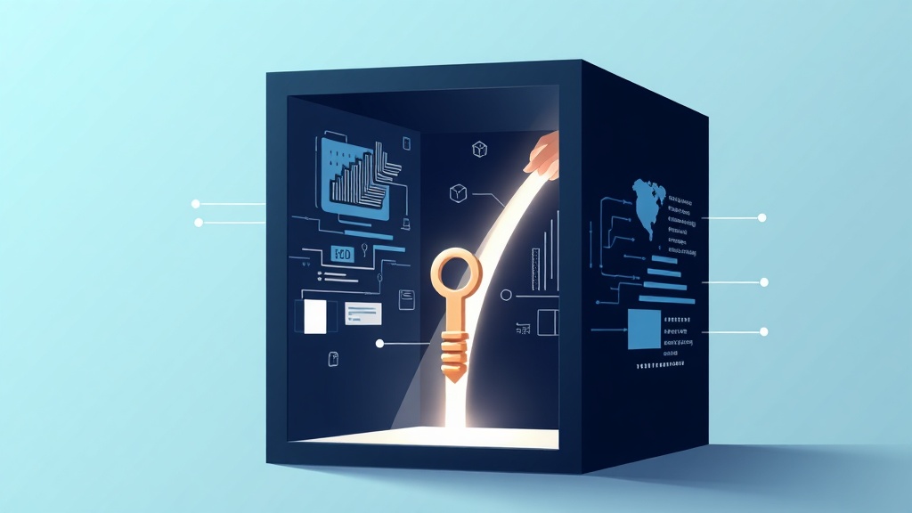 열려진 AI 블랙박스 속에서 데이터 흐름이 보이는 개념 일러스트
