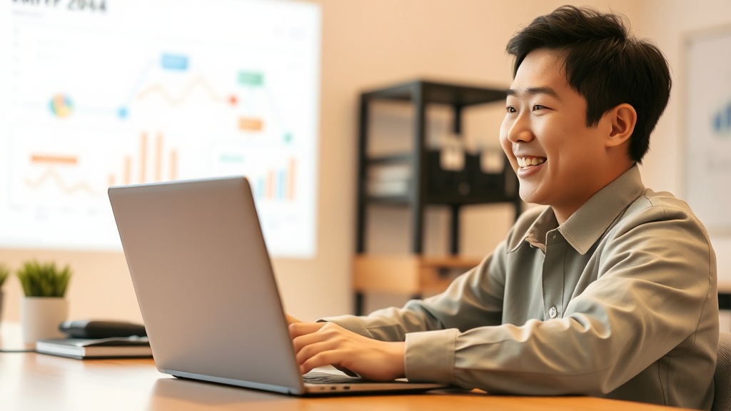 Power Automate Desktop을 이용해 반복 업무를 자동화하며 효율적으로 일하는 한국인 직장인의 모습