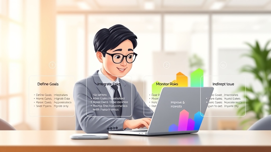 AI 기반 ESG 공급망 툴 도입 및 활용을 위한 4단계 실전 워크플로우를 보여주는 일러스트