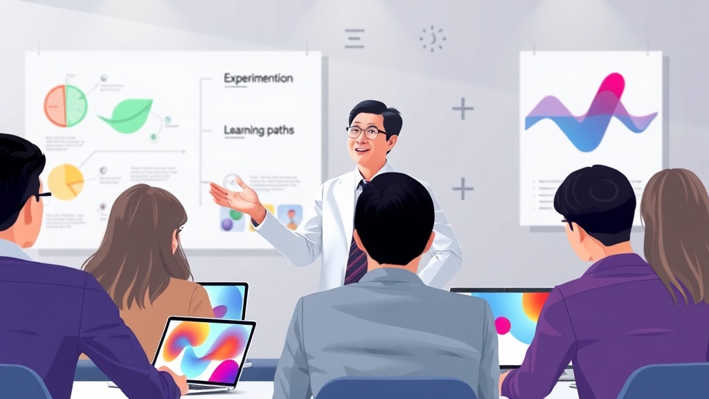AI 시대에 필요한 촉진자형 리더십을 보여주는 한국인 리더와 팀원들