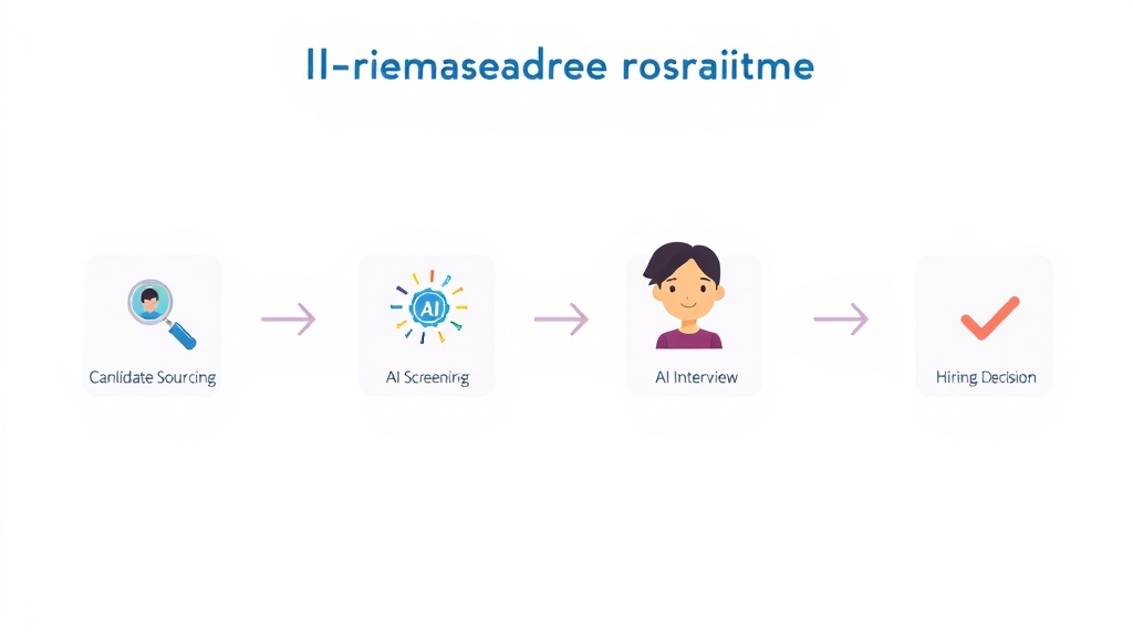 AI 기반 채용 프로세스 단계별 흐름을 보여주는 깔끔한 워크플로우 다이어그램