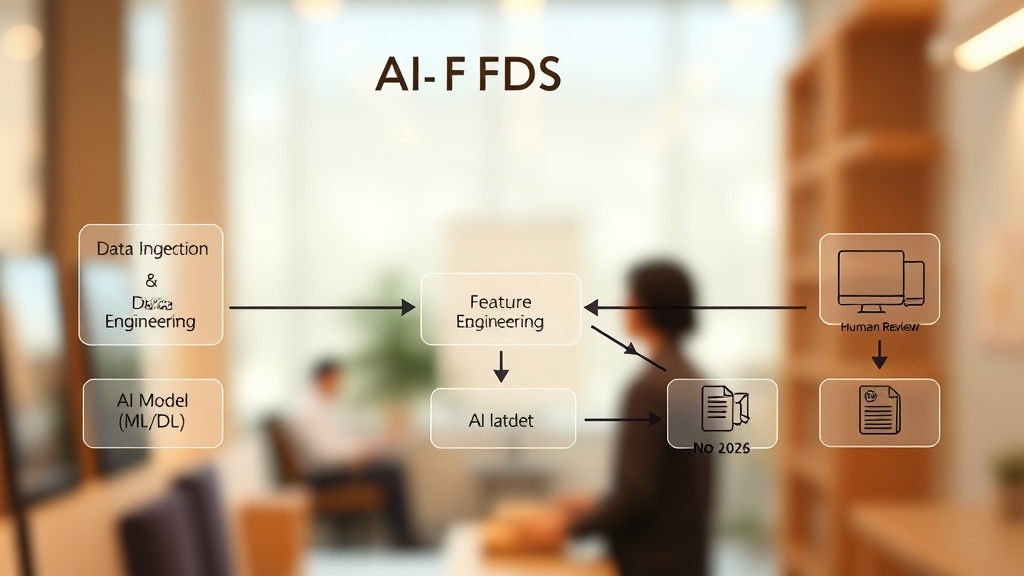 AI FDS의 데이터 흐름 및 구성 요소를 보여주는 다이어그램