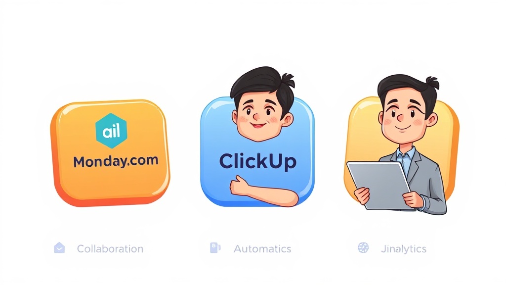 Monday.com, ClickUp, Jira Software (AI 연동) AI 기반 프로젝트 관리 툴 3대장 비교 이미지