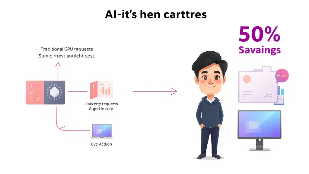 AI 가속기 및 서버리스 아키텍처를 통한 AI 추론 요청 처리 흐름도 및 비용 절감 효과