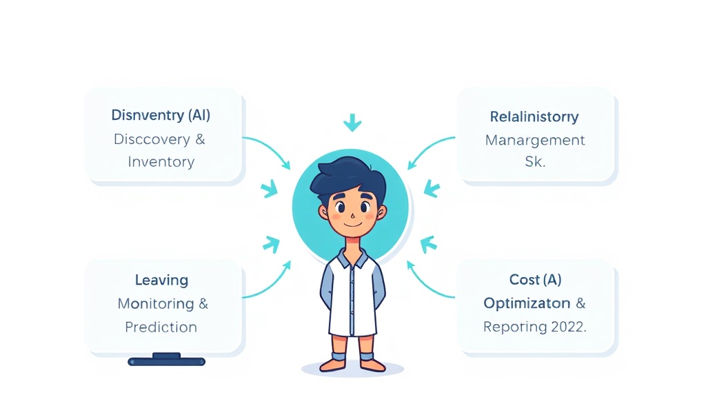AI 엔진을 중심으로 한 IT 자산 관리(ITAM) 및 소프트웨어 자산 관리(SAM) 워크플로우 다이어그램