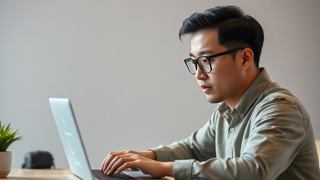 AI 기반 소프트웨어 개발을 돕는 미래 기술을 상징하는 한국인 소프트웨어 엔지니어