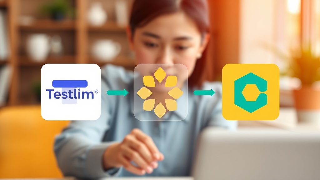주요 AI 테스트 자동화 도구들의 특징을 비교하는 시각적 일러스트