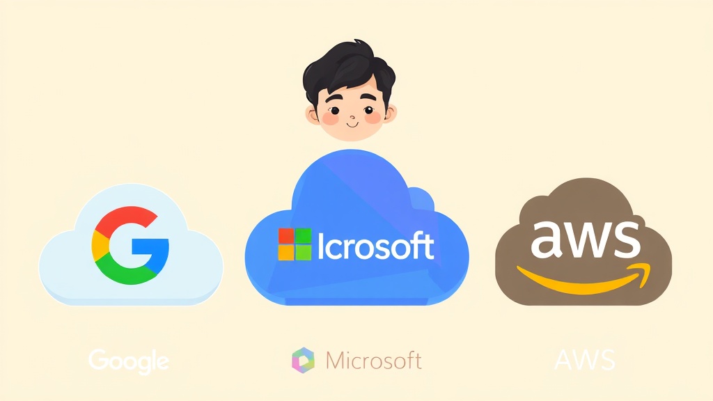 Google Cloud, Microsoft Power Apps, Amazon SageMaker Canvas의 주요 특징을 추상적으로 비교하는 일러스트