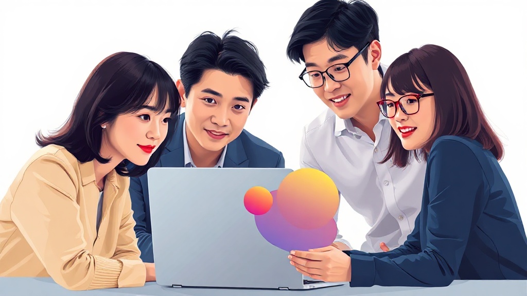 AI 학습 데이터 거버넌스 전략을 논의하며 협업하는 한국인 팀원들의 모습