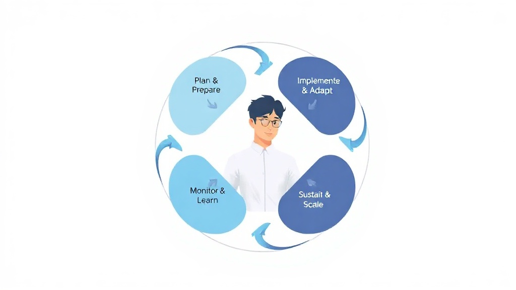 AI 도입을 위한 변화 관리의 순환적 다이어그램