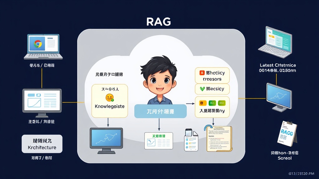 기업 내부 지식 데이터를 활용하는 온프레미스 RAG 시스템의 구성 요소를 보여주는 기술 아키텍처 다이어그램