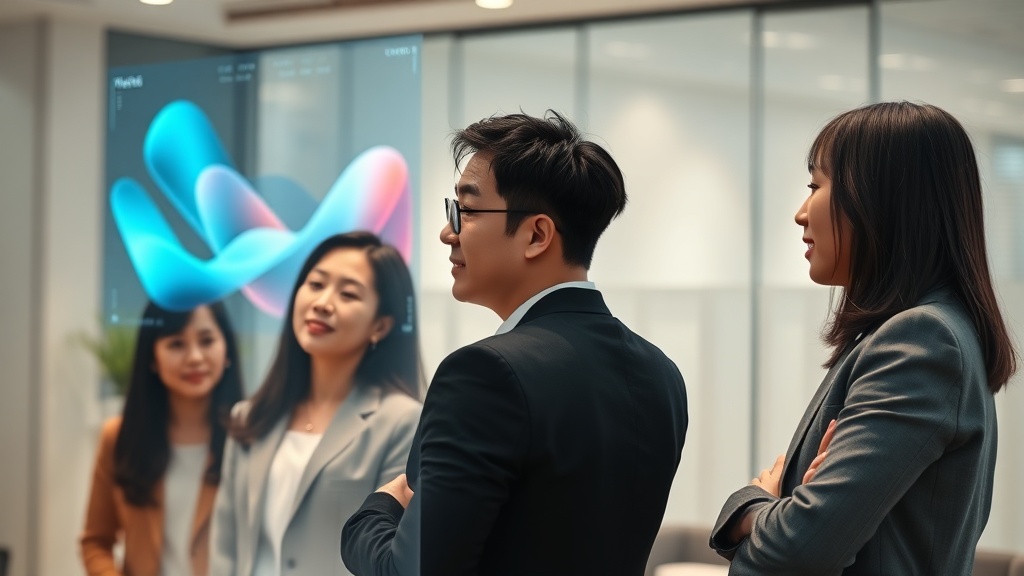 AI 전략과 인재 개발에 대해 토론하는 한국인 비즈니스 전문가들
