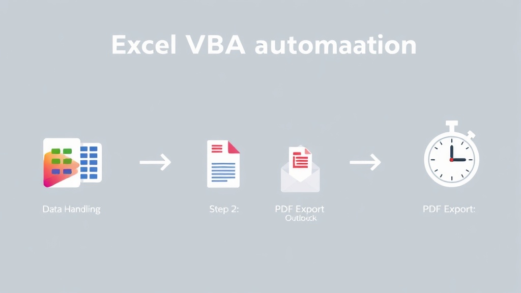 엑셀 VBA 스크립트를 활용한 보고서 자동화 및 이메일 발송 3단계 다이어그램
