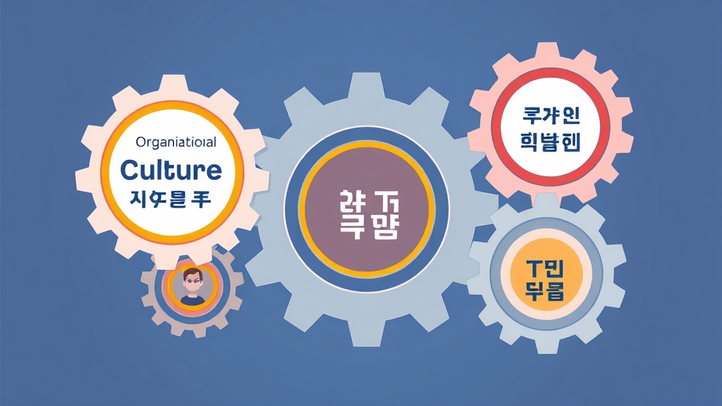 디지털 전환을 구동하는 조직 문화와 리더십의 기어 시스템 개념도