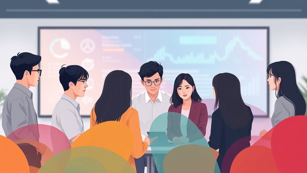 AI 기반 통찰력을 바탕으로 협업하는 한국인 비즈니스 전문가들
