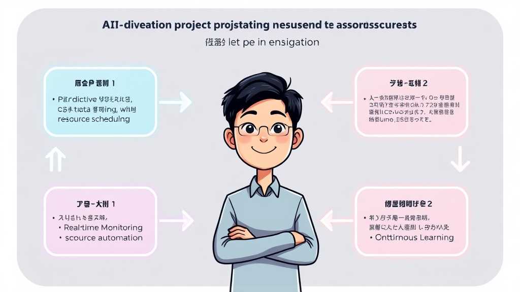AI 기반 프로젝트 스케줄링 및 자원 최적화의 5단계 워크플로우를 보여주는 SVG 다이어그램