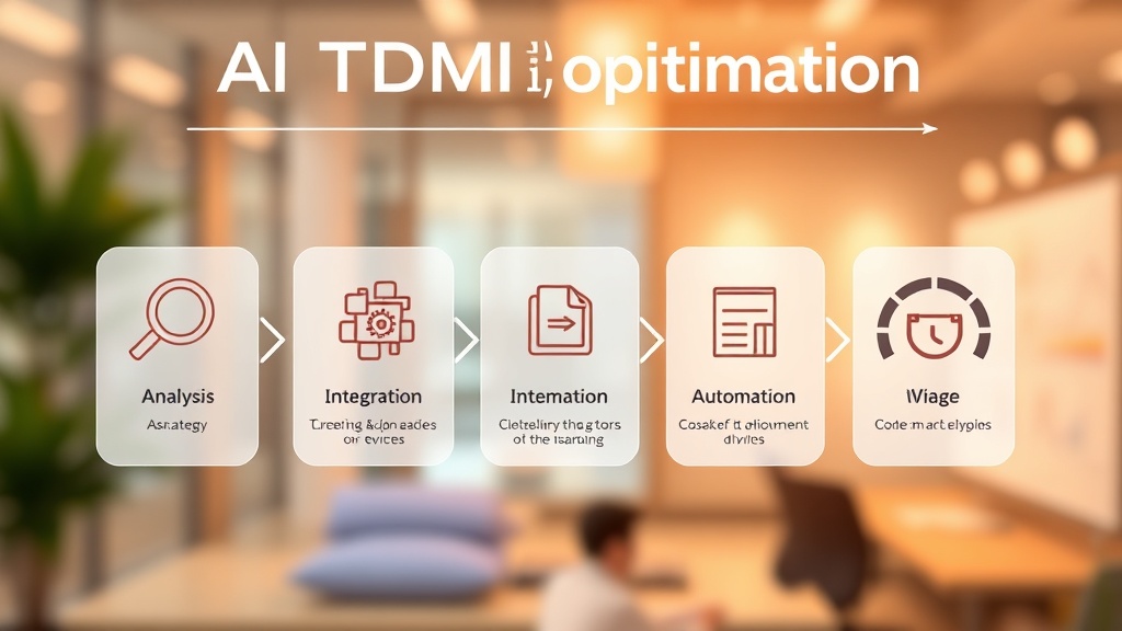 AI 기반 테스트 데이터 관리(TDM) 최적화를 위한 5단계 실전 가이드를 시각적으로 표현한 인포그래픽